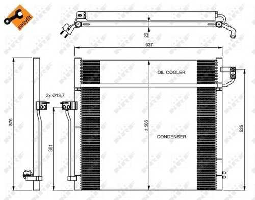 Радиатор кондиционера NRF 350080
