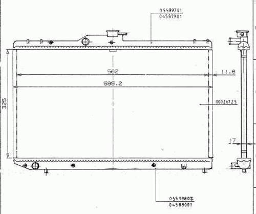 Радиатор системы охлаждения NRF 506725