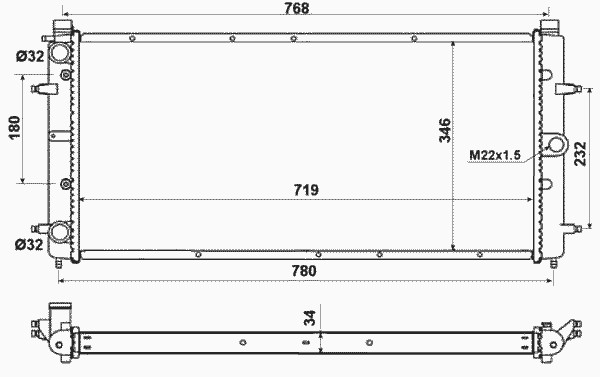 Радиатор охлаждение двигателя NRF 509514
