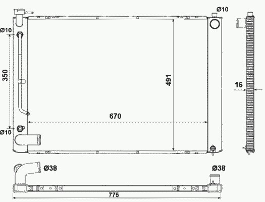 Радиатор охлаждение двигателя NRF 53681