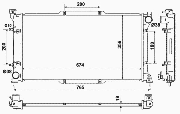Радиатор охлаждение двигателя NRF 53783