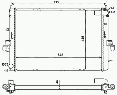 Радиатор охлаждение двигателя NRF 55319