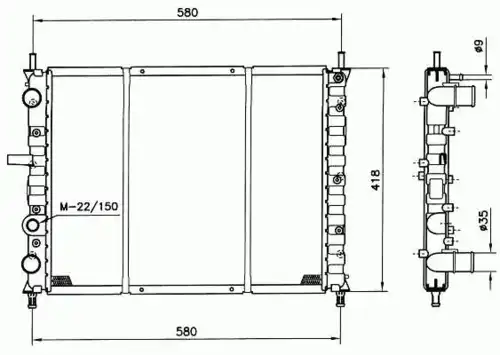 Радиатор охлаждения двигателя NRF 58017