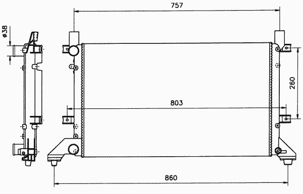 Радиатор охлаждение двигателя NRF 58240