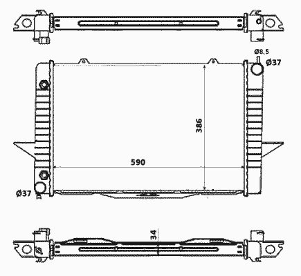 Радиатор охлаждение двигателя NRF 58343