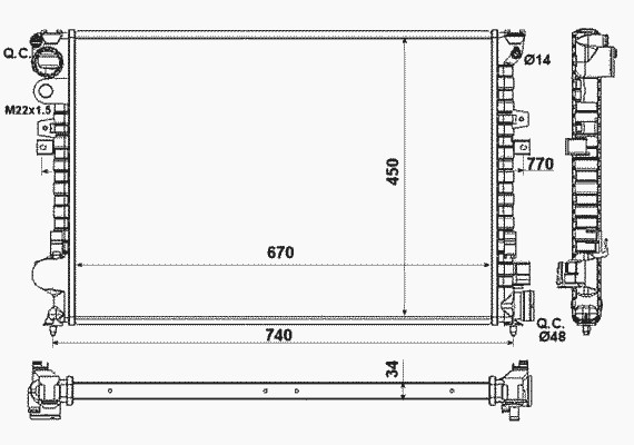 Радиатор системы охлаждения NRF 58993