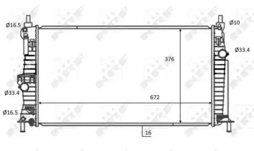 Радиатор охлаждения двигателя NRF 59068