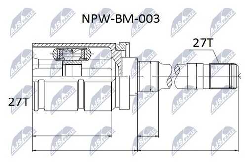 Шрус внутренний bmw x-5 e53 3.0 00-05 /atm/ прав. NTY NPW-BM-003
