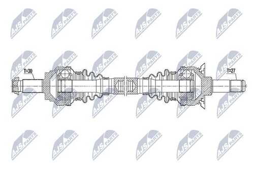 Полуось bmw 535gt 10- 740i 10- 640i 10- /задnaправ NTY NPW-BM-087