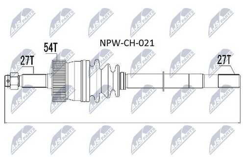 Полуось NTY NPW-CH-021