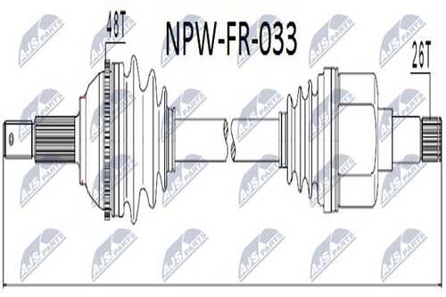 Привод в сборе ford transit 2.0di 63kw 00-левв NTY NPW-FR-033