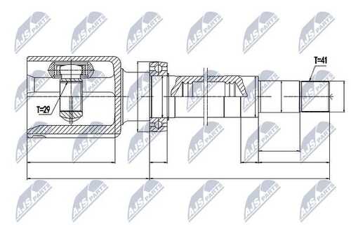 Шрус ford transit 310/330 13- tourneo custom/transit custom 310/330 12- /правый NTY NPW-FR-078