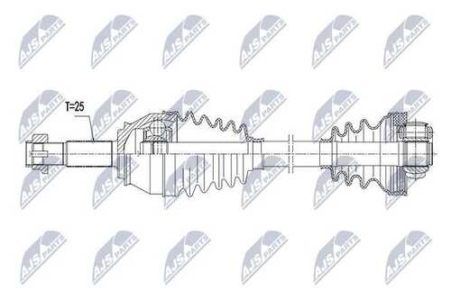 Полуось fiat doblo 1.3jtd 05- 1.9jtd 03- левая NTY NPW-FT-025