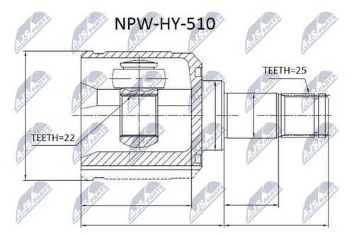 Шрус внутр. к-кт hyundai accent mc 1.4 1.6 06- l/r NTY NPW-HY-510