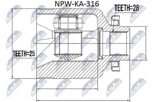 Шрус внутренний kia sorento i/ii 00- прав NTY NPW-KA-316