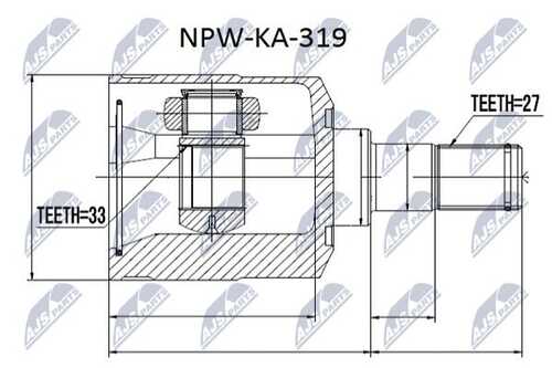Шрус внутренний kia sportage 2.7 04-10 hyundai tucson 2.7 04-10левв NTY NPW-KA-319