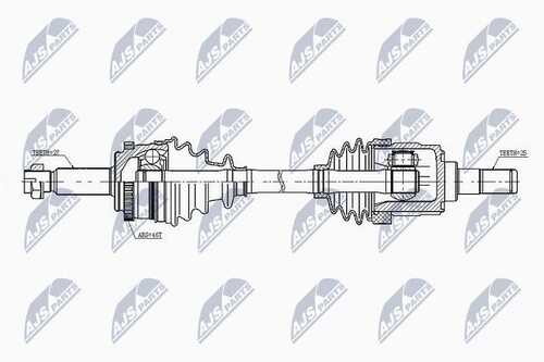 Полуось kia ceed 1.4/1.6 gdi 12- hyundai i30 1.4/1.6gdi 12- /mtm лев/ NTY NPW-KA-343