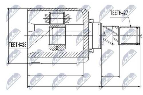 Шрус внутренний nissan qashqai 2.0i 2wd 06-13левв. NTY NPW-NS-032