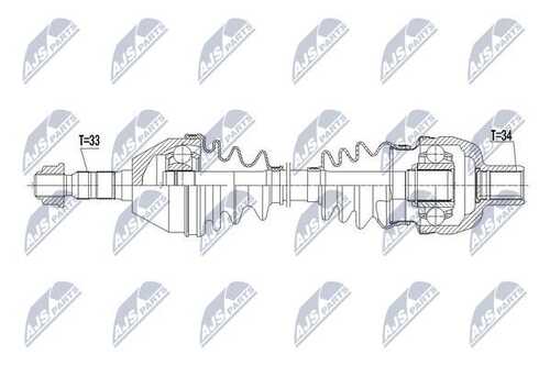 Полуось opel astra h zafira b 2.0t 05- правая NTY NPW-PL-079