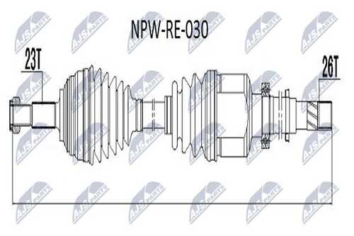 Привод в сборе renault megane ii 1.41.5dci1.6 02- прав NTY NPW-RE-030