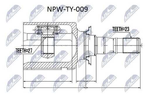 Шрус внутренний toyota rav-4 2.02.0d2.4 00-05 прав NTY NPW-TY-009