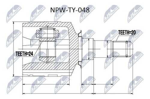 Шрус внутренний toyota avensis zzt221 1.8 00-12.2002 corolla nde120 1.4d-4d 04-07 zze123 1.8 04-07 corolla verso znr10 1.6 04- znr11 1.8 04-левв NTY NPW-TY-048