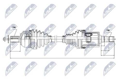 Полуось volvo s60/v60 t2t3 1.51.6t 15- левая NTY NPW-VV-022
