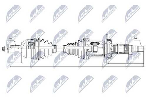 Вал полуоси (привод в сборе) NTY NPW-VV-032