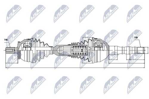 Вал полуоси (привод в сборе) NTY NPW-VV-048