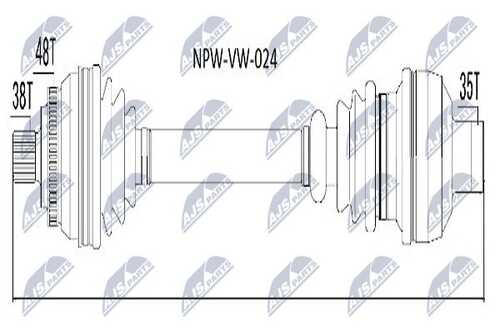Привод в сборе vw sharan ford galaxy seat alhambra 1.9tdi ahu/1z 95-01 /mtm/ прав NTY NPW-VW-024