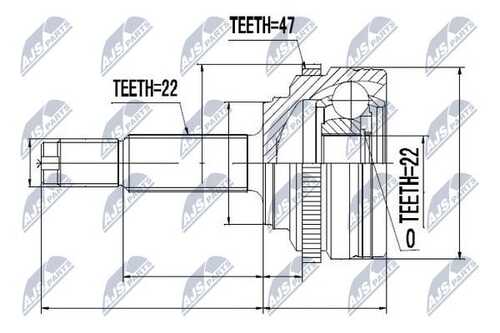 Шрус наружн. к-кт daewoo kalos 1.4 chevrolet aveo 1.4 02- /+abs47t/ NTY NPZ-DW-021
