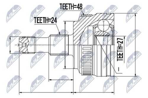 Шрус наружн. к-кт mb w168 a140/160/170/190 97- vaneo /+abs48t/ NTY NPZ-ME-005