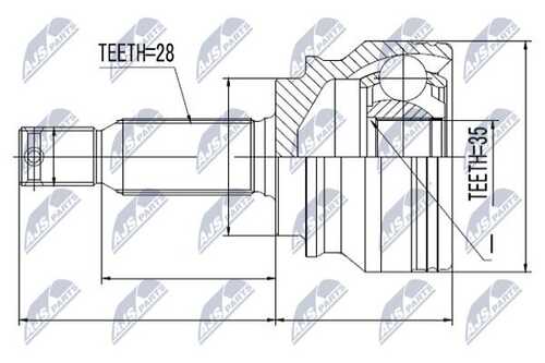 Шрус наружн. к-кт mitsubishi outlander cw 06- asx 10- citroen c-crosser 07-12 peugeot 4007 07-12 NTY NPZ-MS-036