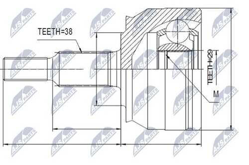 Шруc наружний vw t5 03- NTY NPZ-VW-033