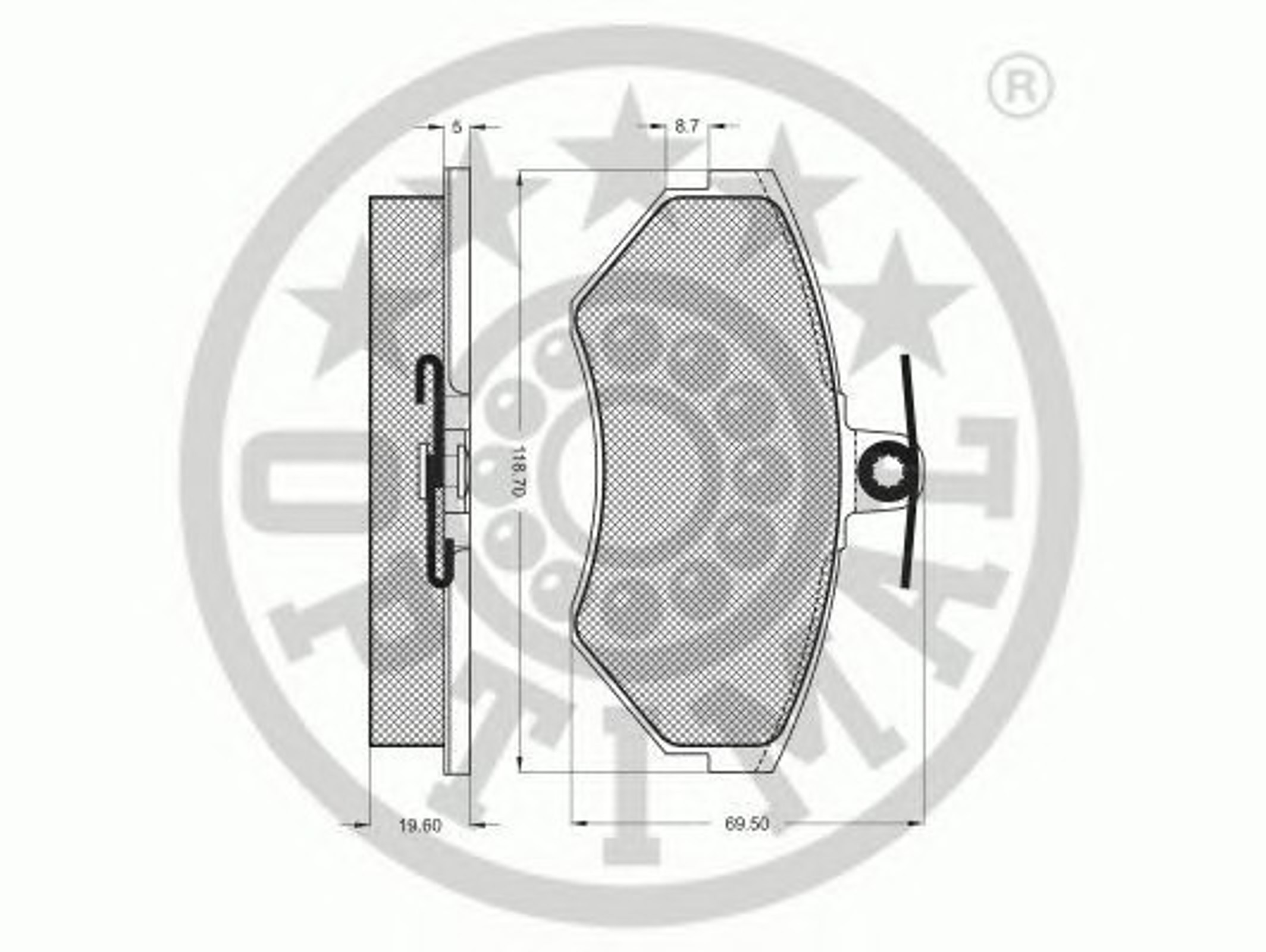 Колодки тормозные дисковые OPTIMAL 10186