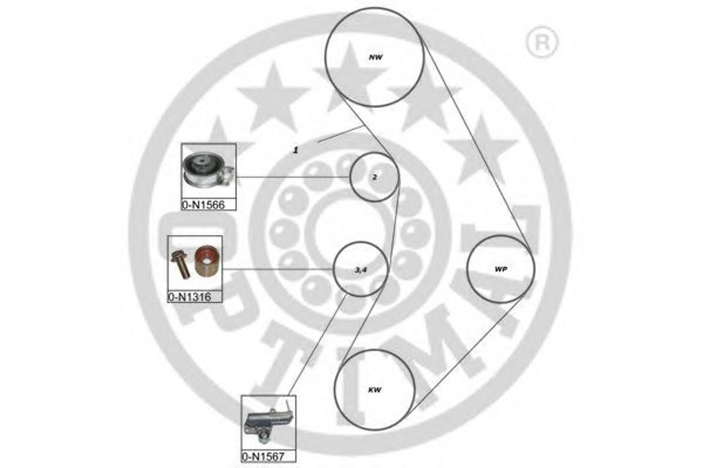 Комплект грм OPTIMAL SK-1661