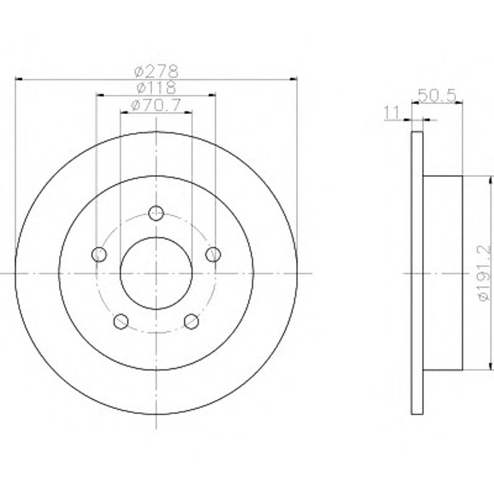 Диск тормозной HELLA/BEHR/PAGID 50275