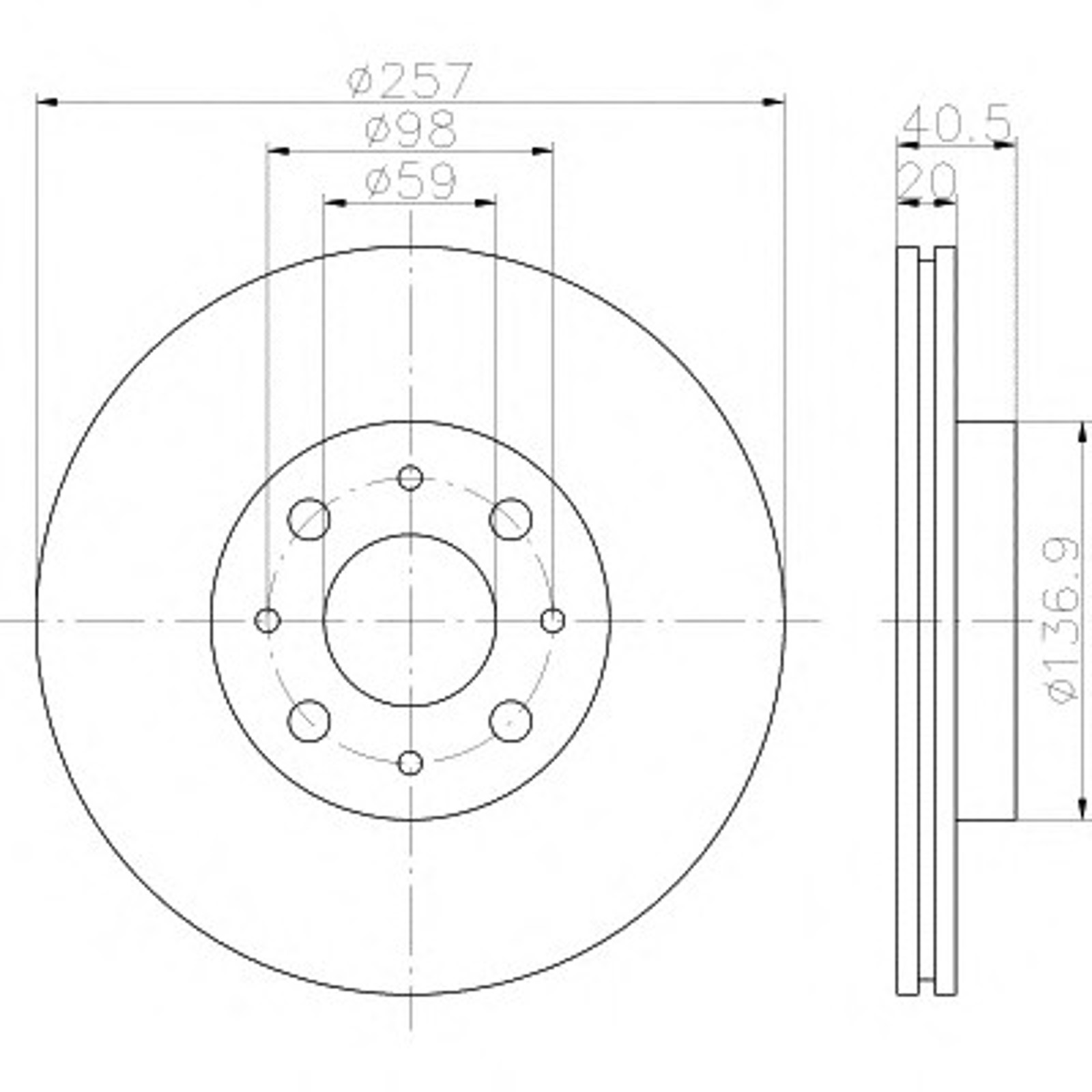 Диск тормозной HELLA/BEHR/PAGID 50915