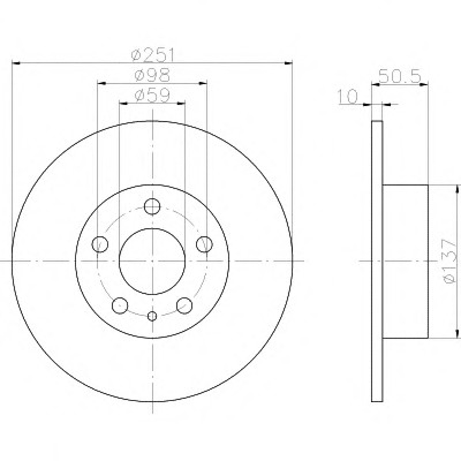 Диск тормозной HELLA/BEHR/PAGID 51804