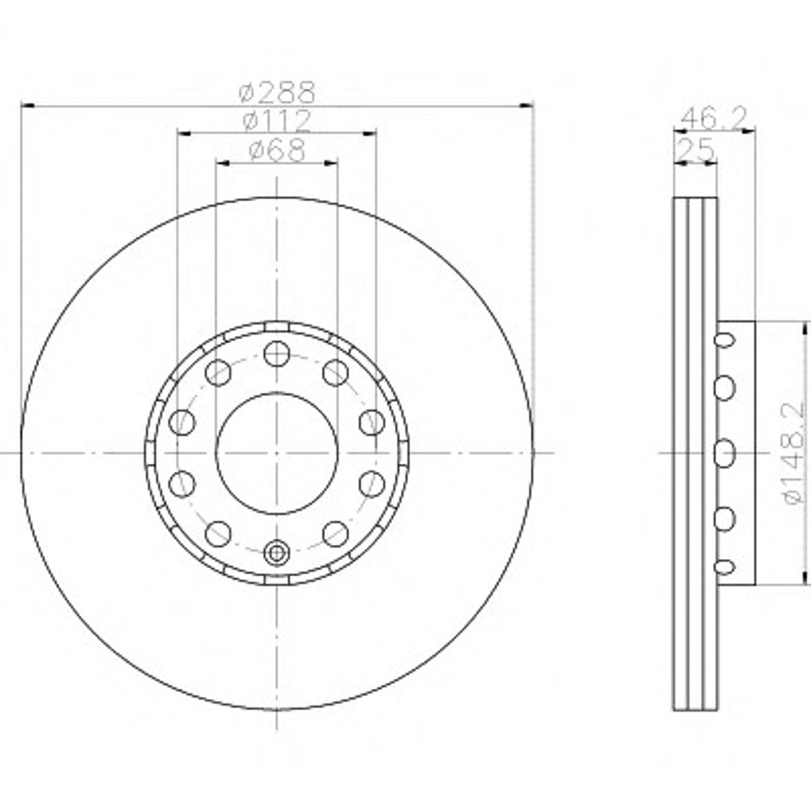 Диск тормозной HELLA/BEHR/PAGID 53942