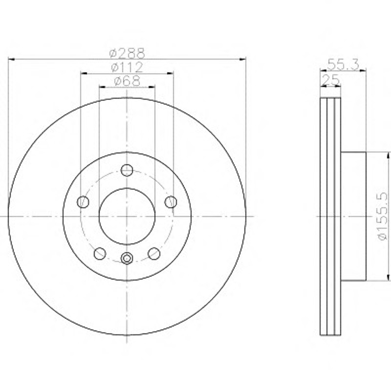 Диск тормозной HELLA/BEHR/PAGID 53963