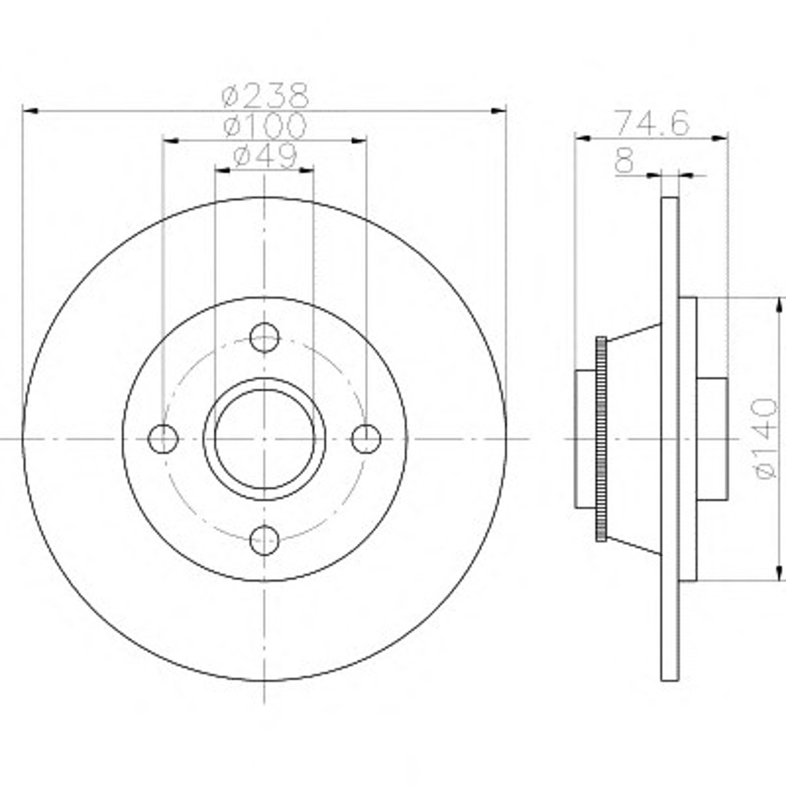 Диск тормозной HELLA/BEHR/PAGID 54541