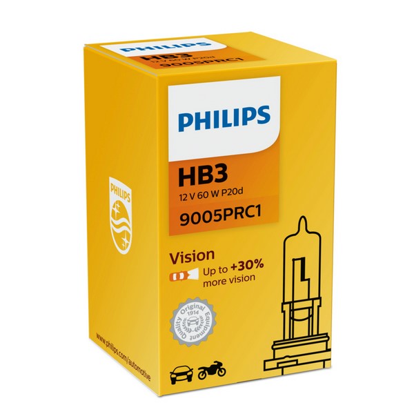 Лампа накаливания фары дальнего света vision PHILIPS 9005PRC1