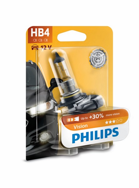 Лампа накаливания фары дальнего света vision PHILIPS 9006PRB1