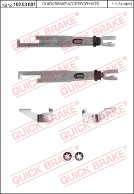 Комплект регулятора барабанного тормозного механизма QUICK BRAKE 10253001