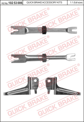Комплект регулятора барабанного тормозного механизма QUICK BRAKE 10253006