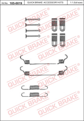 Комплектующие стояночной тормозной системы QUICK BRAKE 105-0019