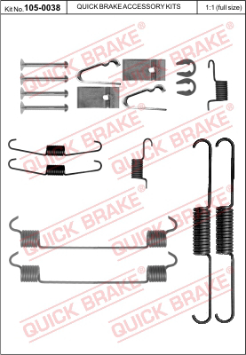 Комплектующие тормозной колодки QUICK BRAKE 105-0038