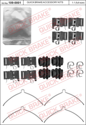 Комплектующие колодок дискового тормоза QUICK BRAKE 109-0001