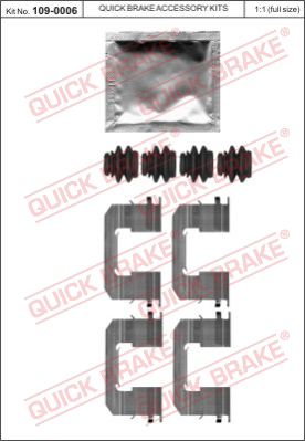 Комплектующие колодок дискового тормоза QUICK BRAKE 109-0006